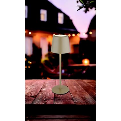 Globo - LED Ściemnialna zewnętrzna dotykowa lampa stołowa LED/2W/5V 3000/4000/6000K 2200 mAh IP44 kremowa