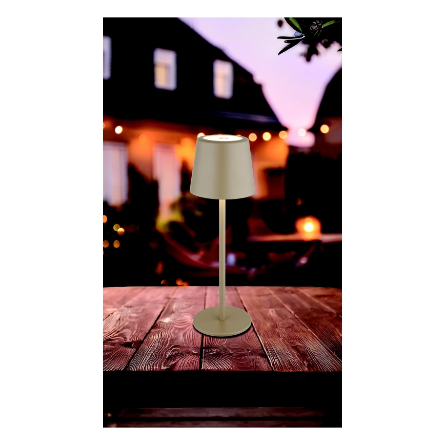 Globo - LED Ściemnialna zewnętrzna dotykowa lampa stołowa LED/2W/5V 3000/4000/6000K 2200 mAh IP44 kremowa