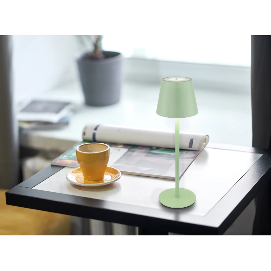 Globo - LED ściemnialna dotykowa ładowalna zewnętrzna lampa stołowa 3 w 1 LED/3W/5V 3000/4000/5000K IP54 1800 mAh zielona