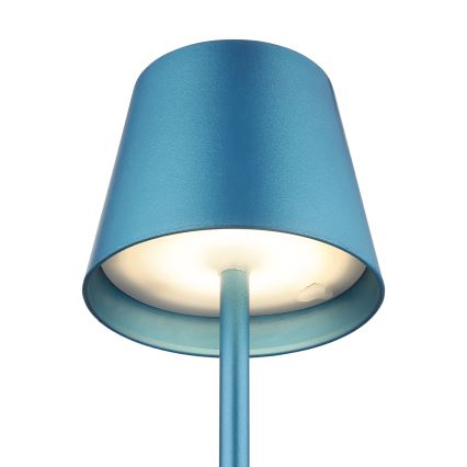 Globo - dotykowa, ściemnialna, ładowalna zewnętrzna lampka stołowa 3 w 1 LED/3W/5V 3000/4000/5000K IP54 1800 mAh niebieska