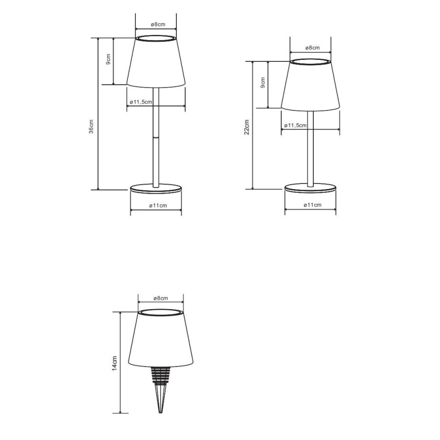 Globo - dotykowa, ściemnialna, ładowalna zewnętrzna lampka stołowa 3 w 1 LED/3W/5V 3000/4000/5000K IP54 1800 mAh niebieska