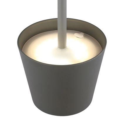Globo - LED ściemniana, dotykowo sterowana, ładowalna zewnętrzna lampa stołowa 3w1 LED/3W/5V 3000/4000/5000K IP54 1800 mAh szara