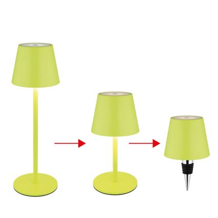 Globo - LED ściemnialna dotykowa ładowalna zewnętrzna lampa stołowa 3w1 LED/3W/5V 3000/4000/5000K IP54 1800 mAh zielona