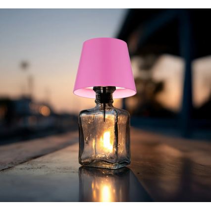 Globo - Ładowalna, dotykowa, ściemnialna lampa stołowa na zewnątrz 3 w 1 LED/3W/5V 3000/4000/5000K IP54 1800 mAh różowa
