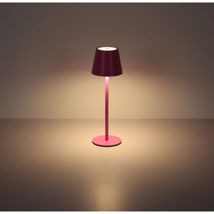 Globo - Ładowalna, dotykowa, ściemnialna lampa stołowa na zewnątrz 3 w 1 LED/3W/5V 3000/4000/5000K IP54 1800 mAh różowa