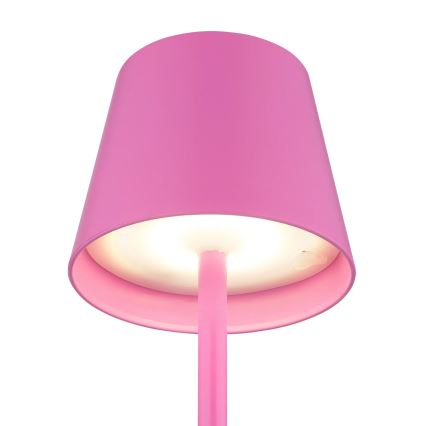 Globo - Ładowalna, dotykowa, ściemnialna lampa stołowa na zewnątrz 3 w 1 LED/3W/5V 3000/4000/5000K IP54 1800 mAh różowa