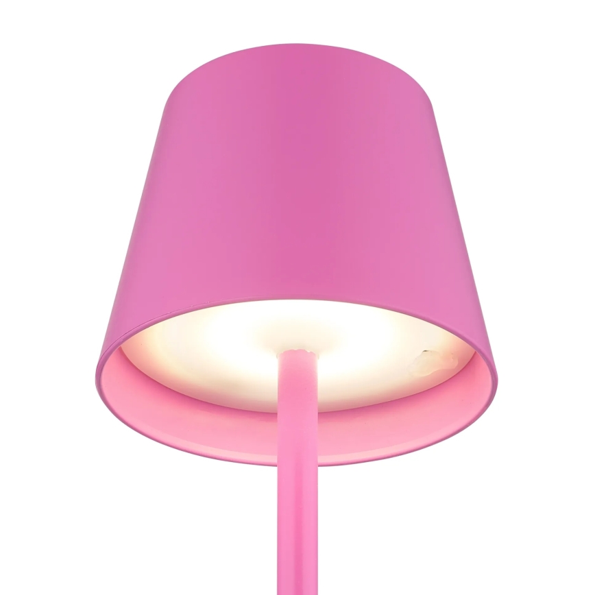 Globo - Ładowalna, dotykowa, ściemnialna lampa stołowa na zewnątrz 3 w 1 LED/3W/5V 3000/4000/5000K IP54 1800 mAh różowa