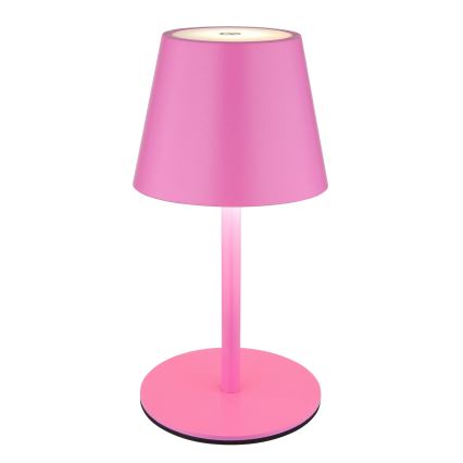 Globo - Ładowalna, dotykowa, ściemnialna lampa stołowa na zewnątrz 3 w 1 LED/3W/5V 3000/4000/5000K IP54 1800 mAh różowa