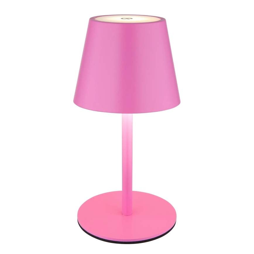 Globo - Ładowalna, dotykowa, ściemnialna lampa stołowa na zewnątrz 3 w 1 LED/3W/5V 3000/4000/5000K IP54 1800 mAh różowa