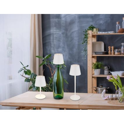 Globo - LED Ściemnialna dotykowa ładowalna zewnętrzna lampa stołowa 3w1 LED/3W/5V 3000/4000/5000K IP54 1800 mAh biała
