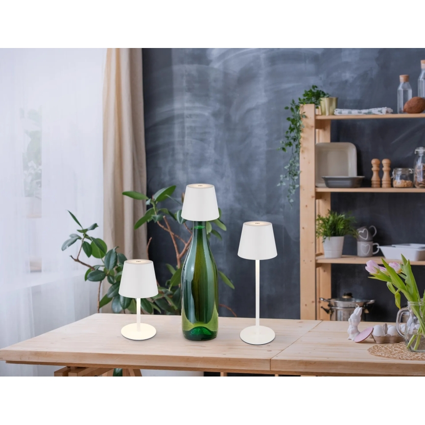 Globo - LED Ściemnialna dotykowa ładowalna zewnętrzna lampa stołowa 3w1 LED/3W/5V 3000/4000/5000K IP54 1800 mAh biała