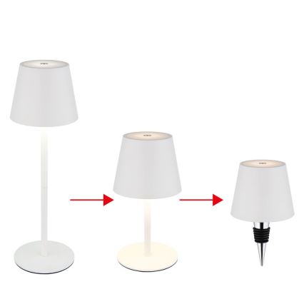 Globo - LED Ściemnialna dotykowa ładowalna zewnętrzna lampa stołowa 3w1 LED/3W/5V 3000/4000/5000K IP54 1800 mAh biała