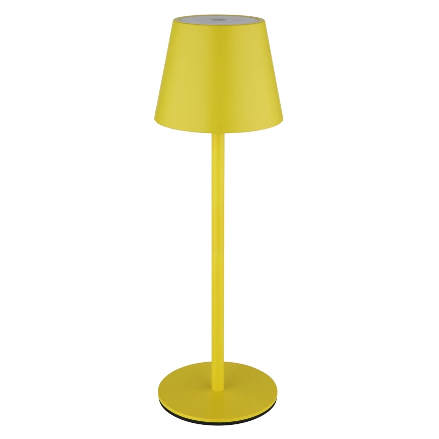 Globo - sterowana dotykowo, ściemnialna, ładowalna lampa stołowa zewnętrzna 3 w 1 LED/3W/5V 3000/4000/5000K IP54 1800 mAh żółta