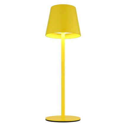 Globo - sterowana dotykowo, ściemnialna, ładowalna lampa stołowa zewnętrzna 3 w 1 LED/3W/5V 3000/4000/5000K IP54 1800 mAh żółta