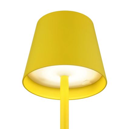 Globo - sterowana dotykowo, ściemnialna, ładowalna lampa stołowa zewnętrzna 3 w 1 LED/3W/5V 3000/4000/5000K IP54 1800 mAh żółta