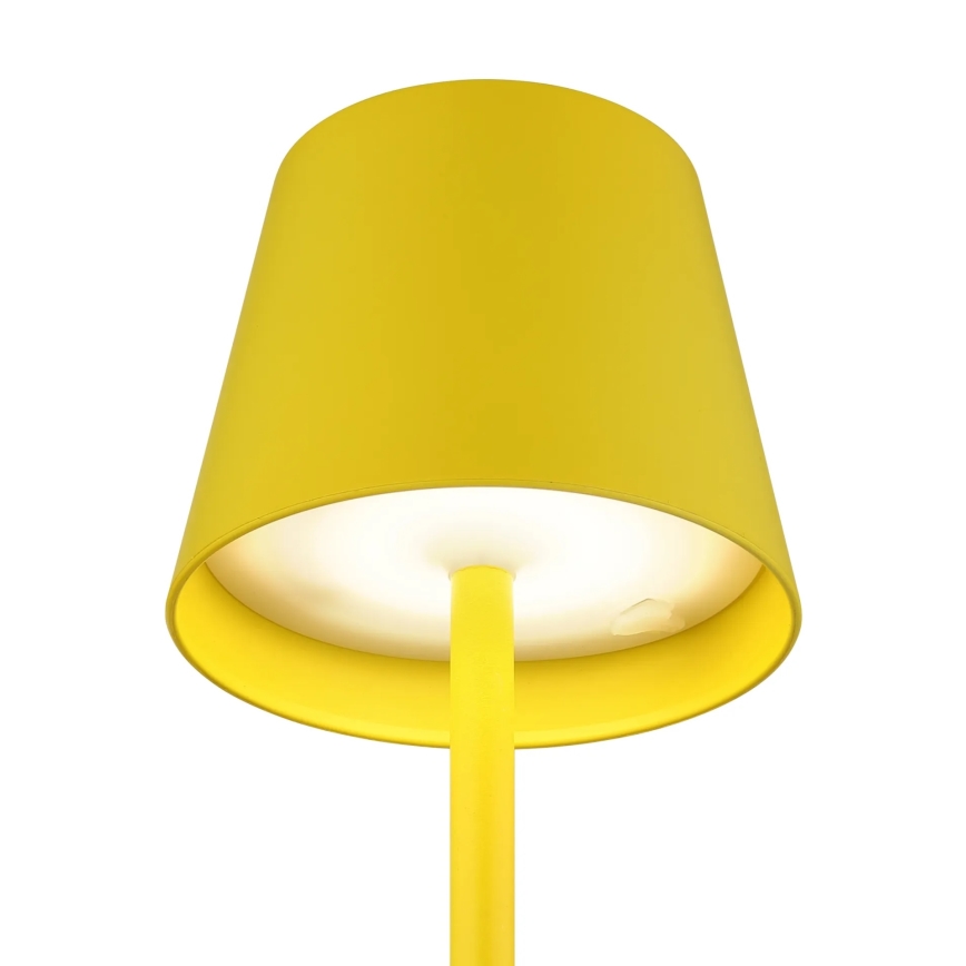 Globo - sterowana dotykowo, ściemnialna, ładowalna lampa stołowa zewnętrzna 3 w 1 LED/3W/5V 3000/4000/5000K IP54 1800 mAh żółta