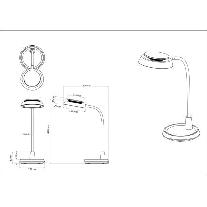 Globo - Dotykowa ściemniana lampa stołowa LED/12W/230V 3000/4000/6500K czarna