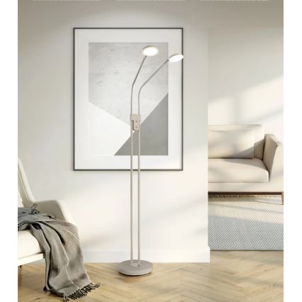 Globo - Ściemnialna lampa stojąca LED 2xLED/6,5W/230V 2700/3350/4000K beżowa