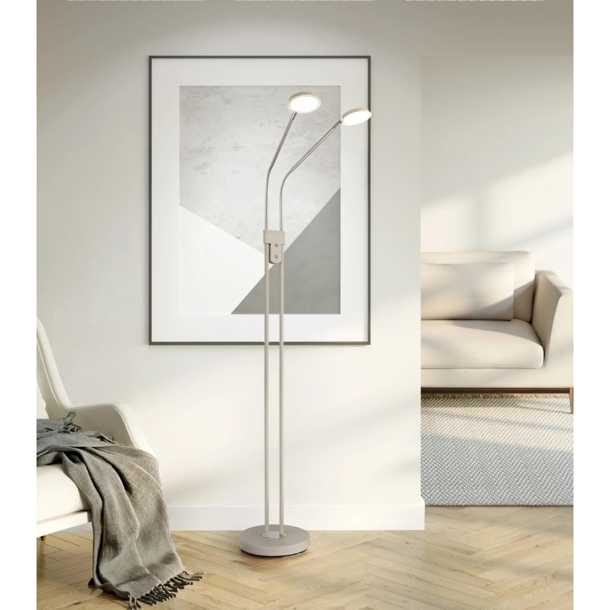 Globo - Ściemnialna lampa stojąca LED 2xLED/6,5W/230V 2700/3350/4000K beżowa