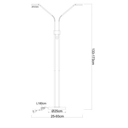 Globo - Ściemnialna lampa stojąca LED 2xLED/6,5W/230V 2700/3350/4000K beżowa