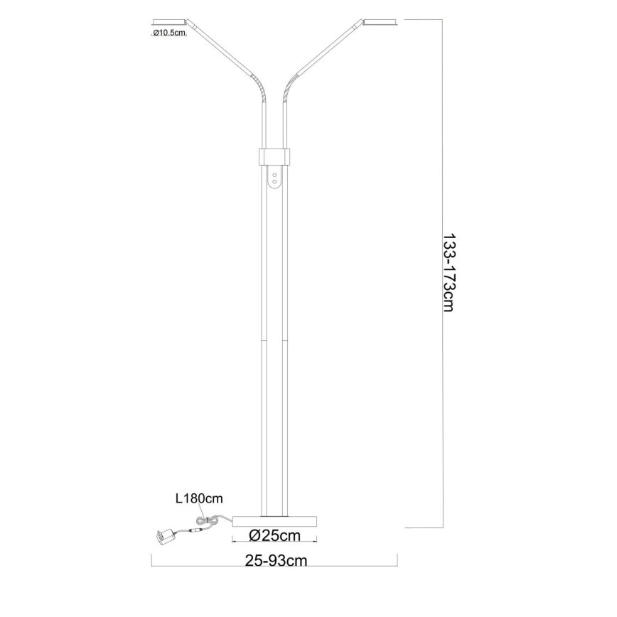 Globo - Ściemnialna lampa stojąca LED 2xLED/6,5W/230V 2700/3350/4000K beżowa