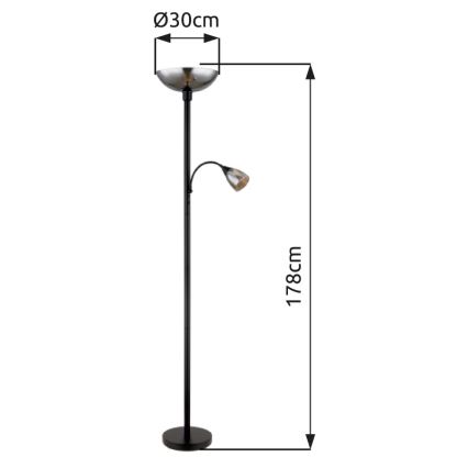 Globo - Lampa podłogowa 1xE27/60W/230V + 1xE14/40W