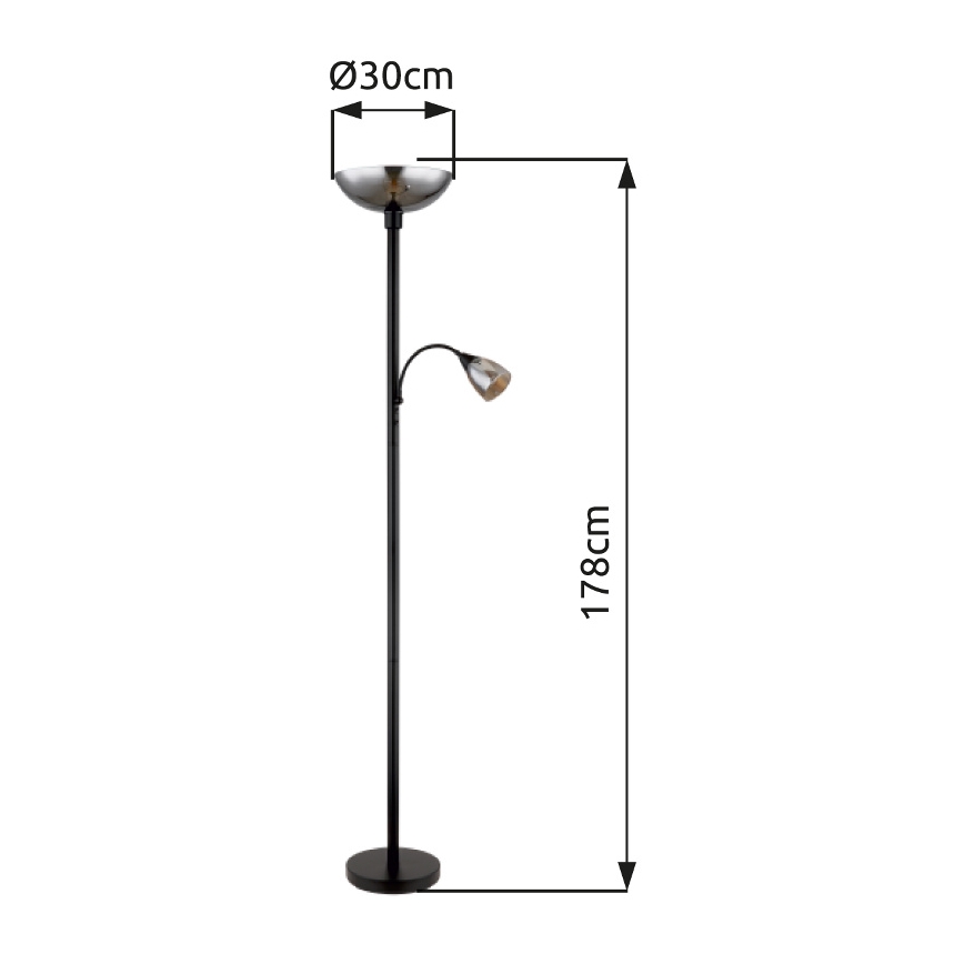 Globo - Lampa podłogowa 1xE27/60W/230V + 1xE14/40W