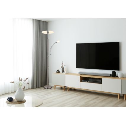 Globo - ściemniana lampa stojąca LED/40W/230V + LED/5,5W 2700/4000/6000K matowy chrom