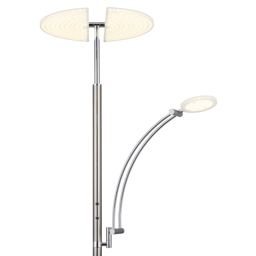 Globo - ściemniana lampa stojąca LED/40W/230V + LED/5,5W 2700/4000/6000K matowy chrom