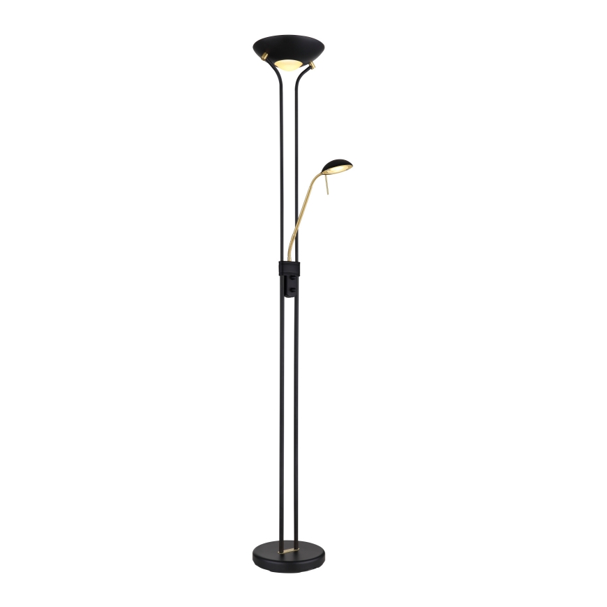Globo - LED Lampa podłogowa ściemnialna LED/20W/230V + LED/5,5W 3000K czarna/złota