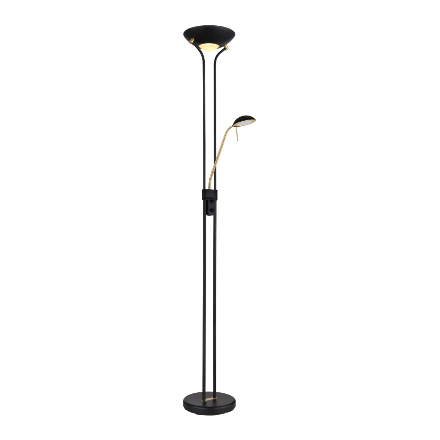 Globo - LED Lampa podłogowa ściemnialna LED/20W/230V + LED/5,5W 3000K czarna/złota