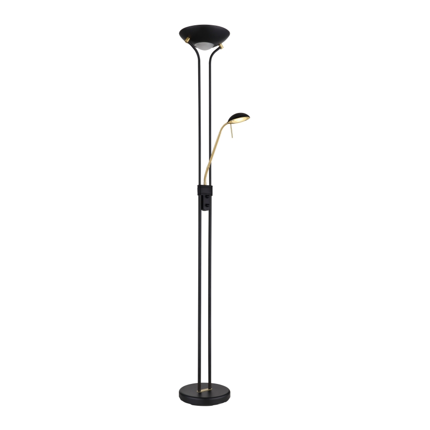 Globo - LED Lampa podłogowa ściemnialna LED/20W/230V + LED/5,5W 3000K czarna/złota