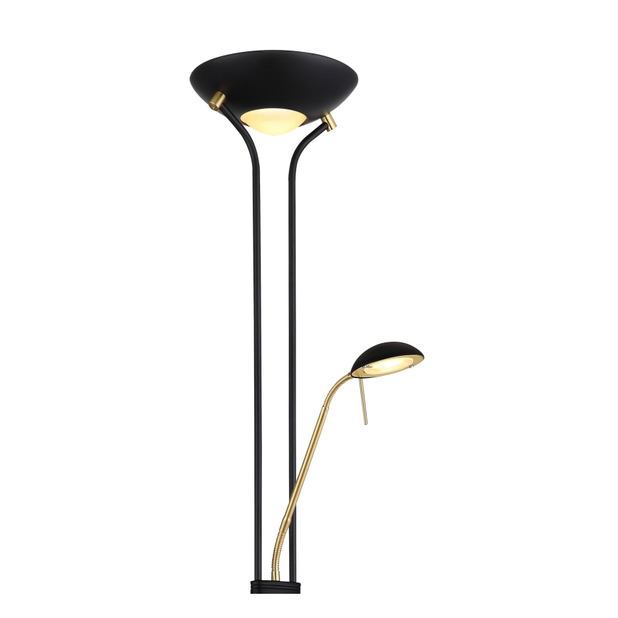 Globo - LED Lampa podłogowa ściemnialna LED/20W/230V + LED/5,5W 3000K czarna/złota