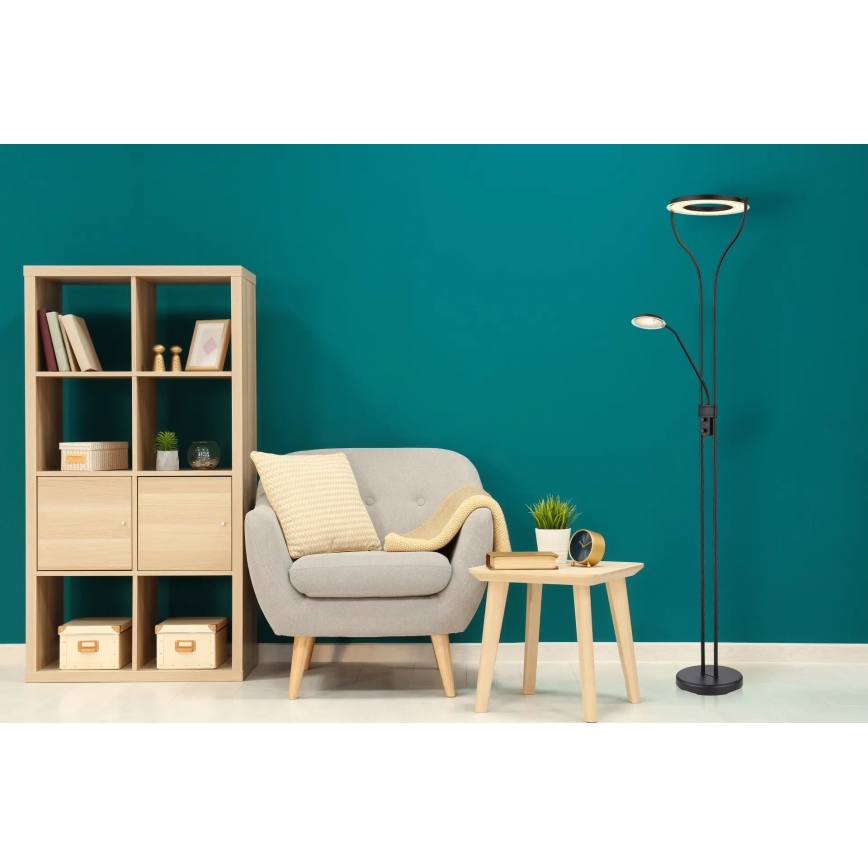 Globo - ściemnialna lampa stojąca LED/20W/230V + LED/4W 3000K czarna