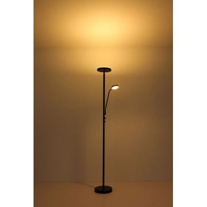 Globo - Ściemniana lampa stojąca LED LED/18,5W/230V + LED/4,5W 3000K czarna