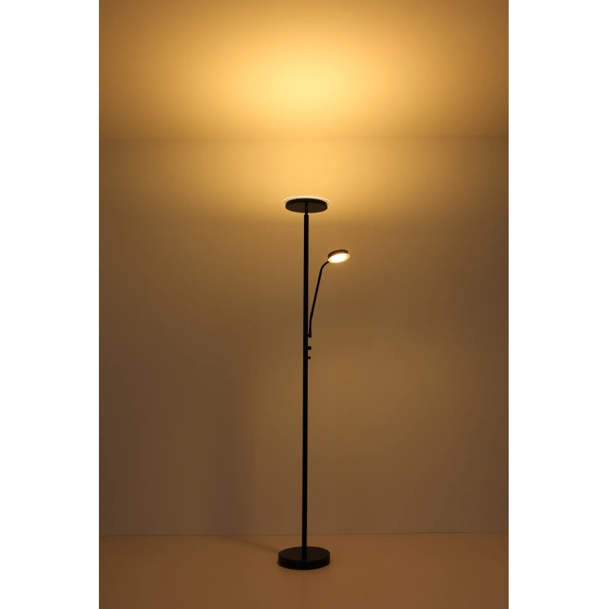 Globo - Ściemniana lampa stojąca LED LED/18,5W/230V + LED/4,5W 3000K czarna