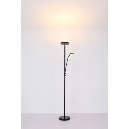 Globo - Ściemniana lampa stojąca LED LED/18,5W/230V + LED/4,5W 3000K czarna