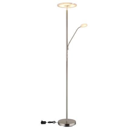 Globo - ściemnialna lampa stojąca LED/28W/230V + LED/5W 3000K błyszczący chrom