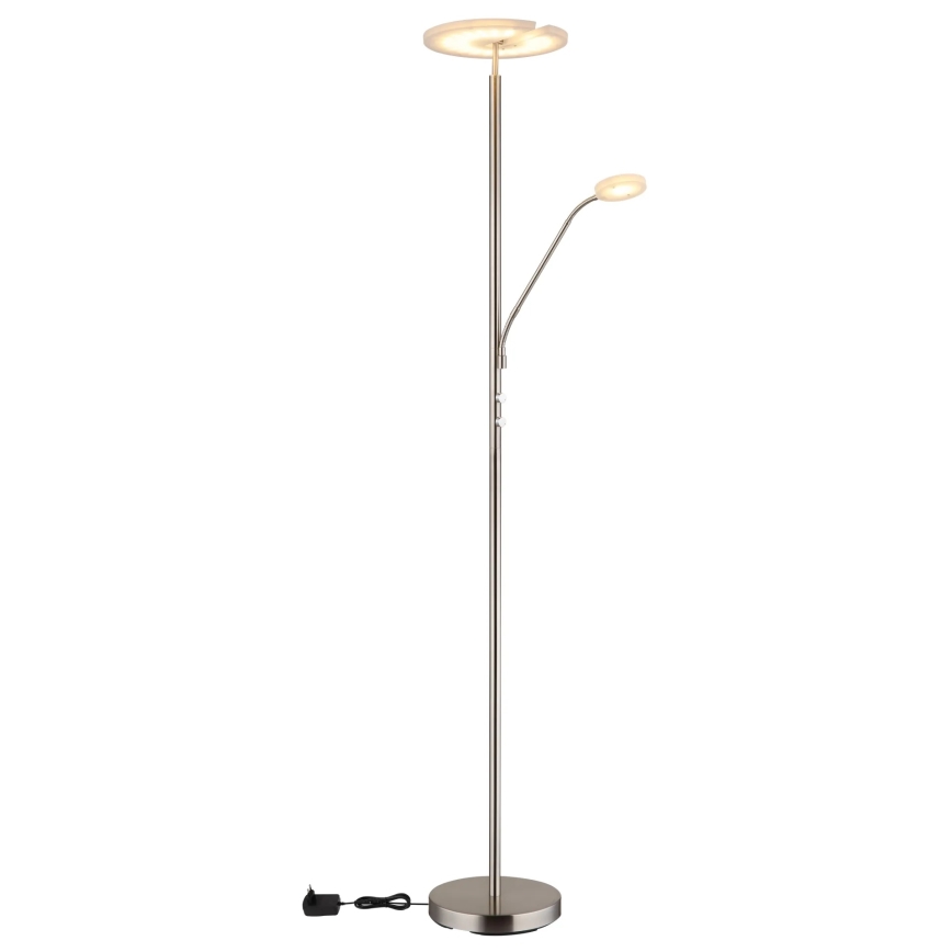 Globo - ściemnialna lampa stojąca LED/28W/230V + LED/5W 3000K błyszczący chrom