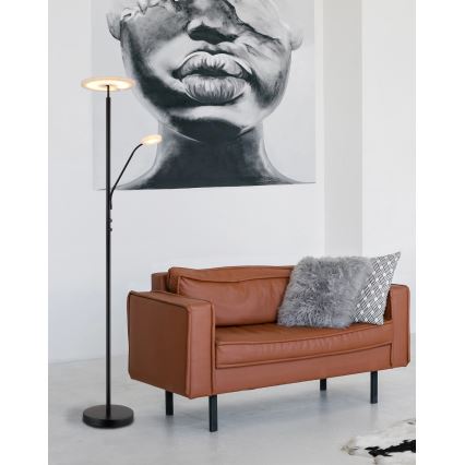 Globo - Ściemnialna lampa stojąca LED/28W/230V + LED/5W 3000K czarna