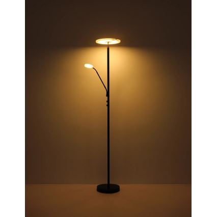 Globo - Ściemnialna lampa stojąca LED/28W/230V + LED/5W 3000K czarna