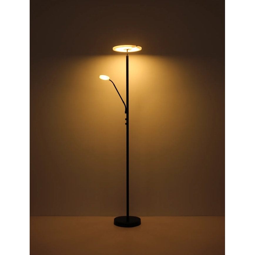 Globo - Ściemnialna lampa stojąca LED/28W/230V + LED/5W 3000K czarna
