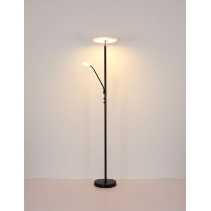 Globo - Ściemnialna lampa stojąca LED/28W/230V + LED/5W 3000K czarna