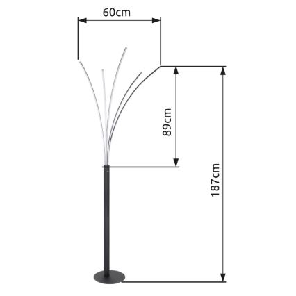 Globo - Dotykowo ściemniana lampa stojąca LED/36W/230V czarna