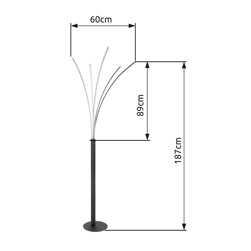Globo - Dotykowo ściemniana lampa stojąca LED/36W/230V czarna