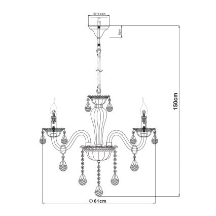 Globo - Żyrandol na łańcuchu 3xE14/40W/230V