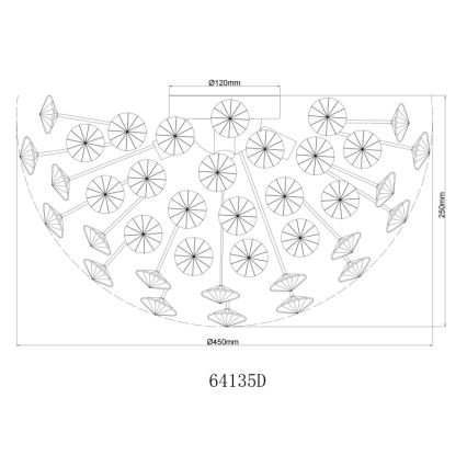 Globo - LED Plafon 4xG9/3,5W/230V śr. 45 cm złoty