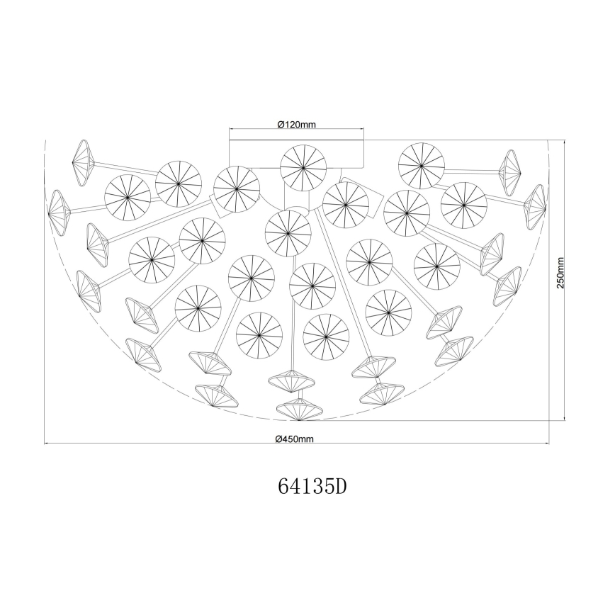 Globo - LED Plafon 4xG9/3,5W/230V śr. 45 cm złoty