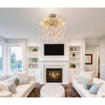 Globo - Żyrandol na pręcie 6xE14/40W/230V złoty