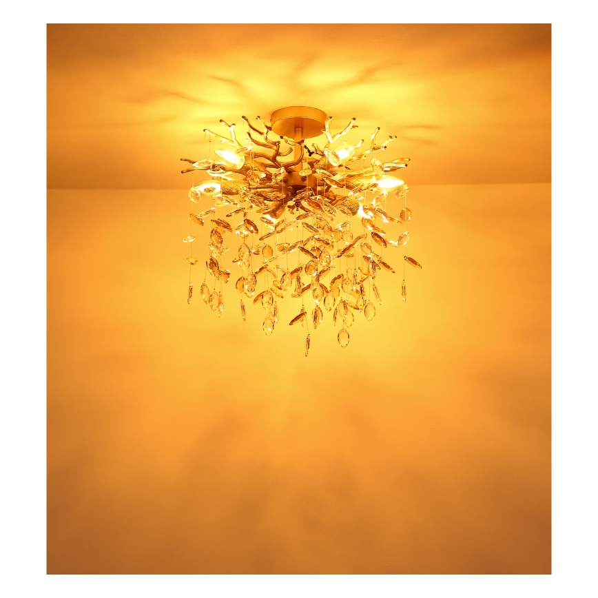 Globo - Żyrandol na pręcie 6xE14/40W/230V złoty